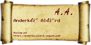 Anderkó Alárd névjegykártya